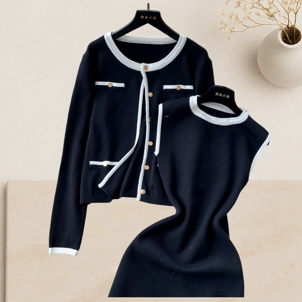 The Colette Set – Maxi Knit Dress & Cardigan Duo
