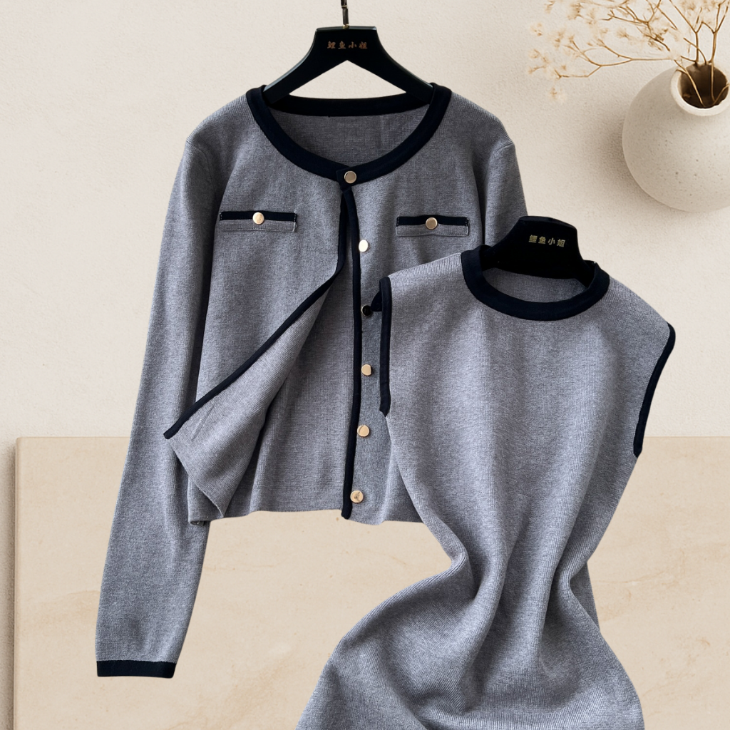 The Colette Set – Maxi Knit Dress & Cardigan Duo
