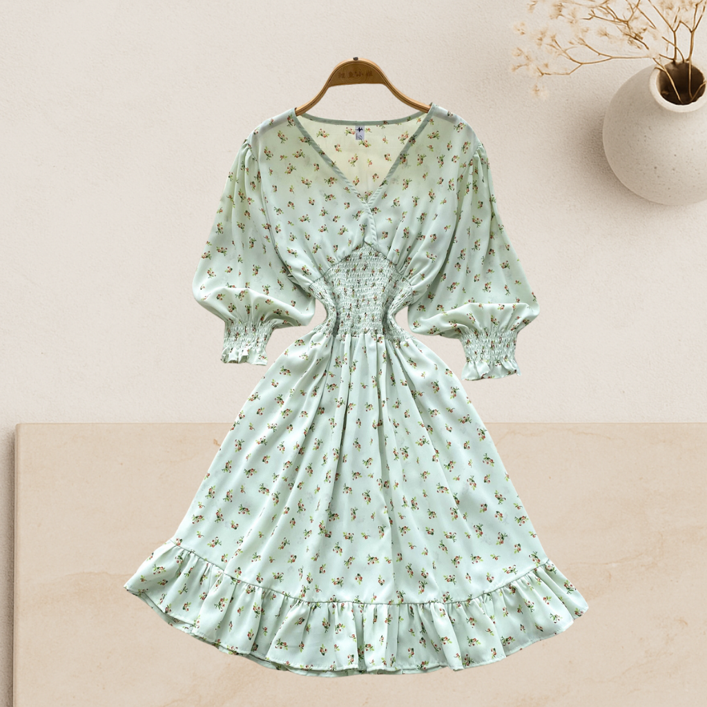 Maribel - Floral Ruched Dress