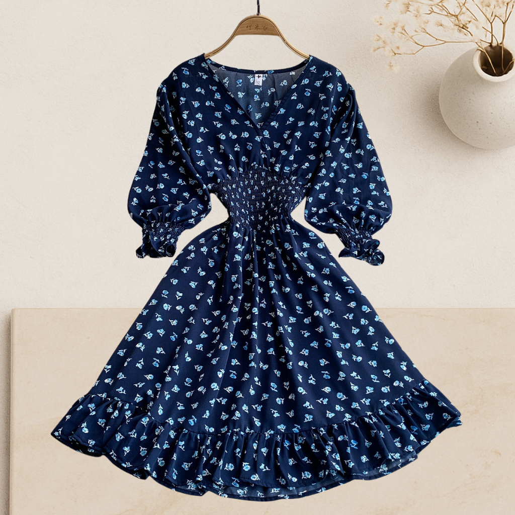 Maribel - Floral Ruched Dress