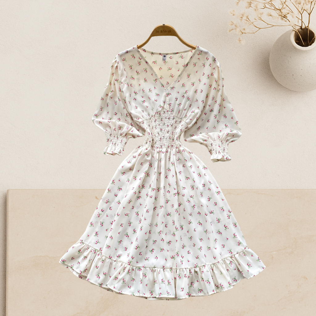 Maribel - Floral Ruched Dress
