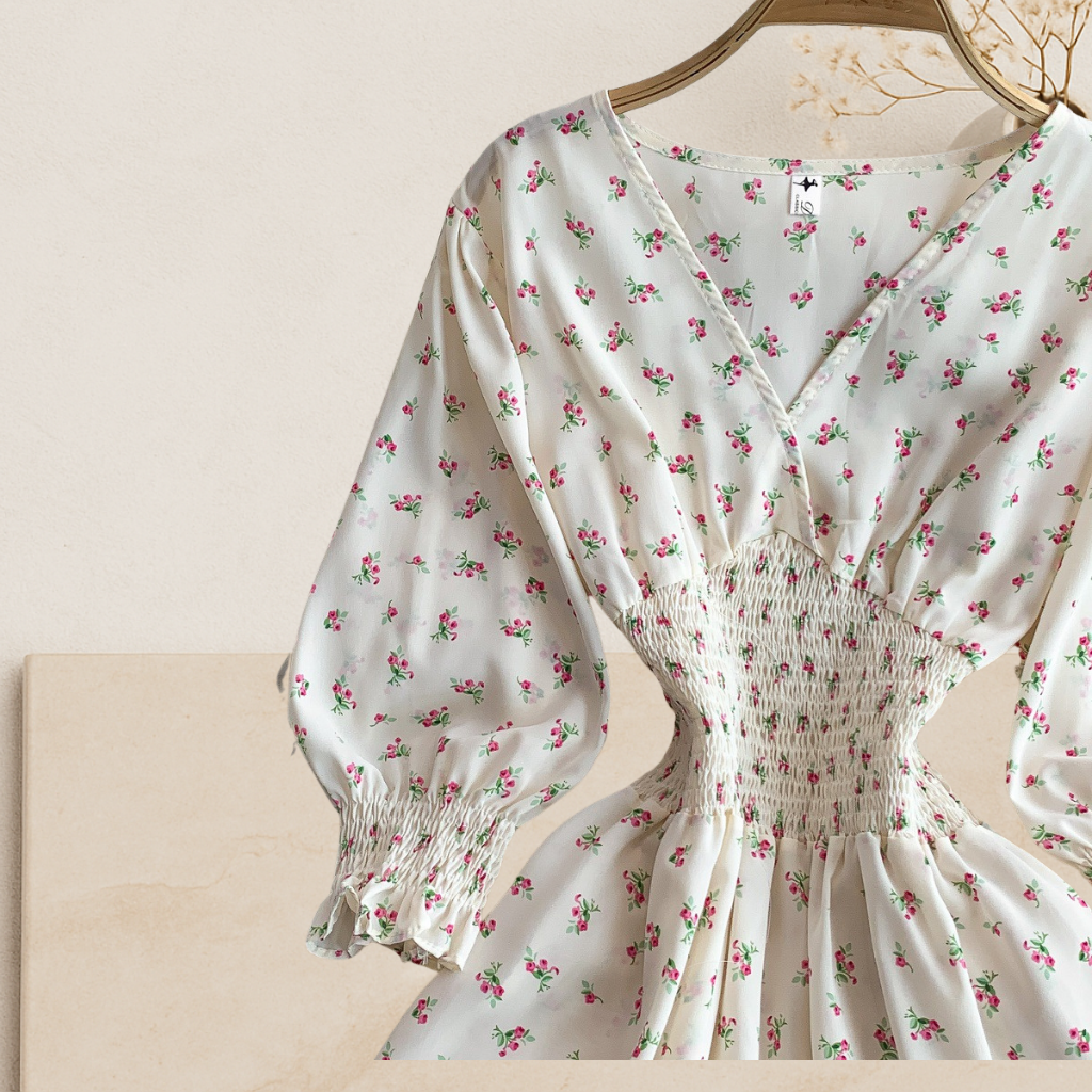Maribel - Floral Ruched Dress