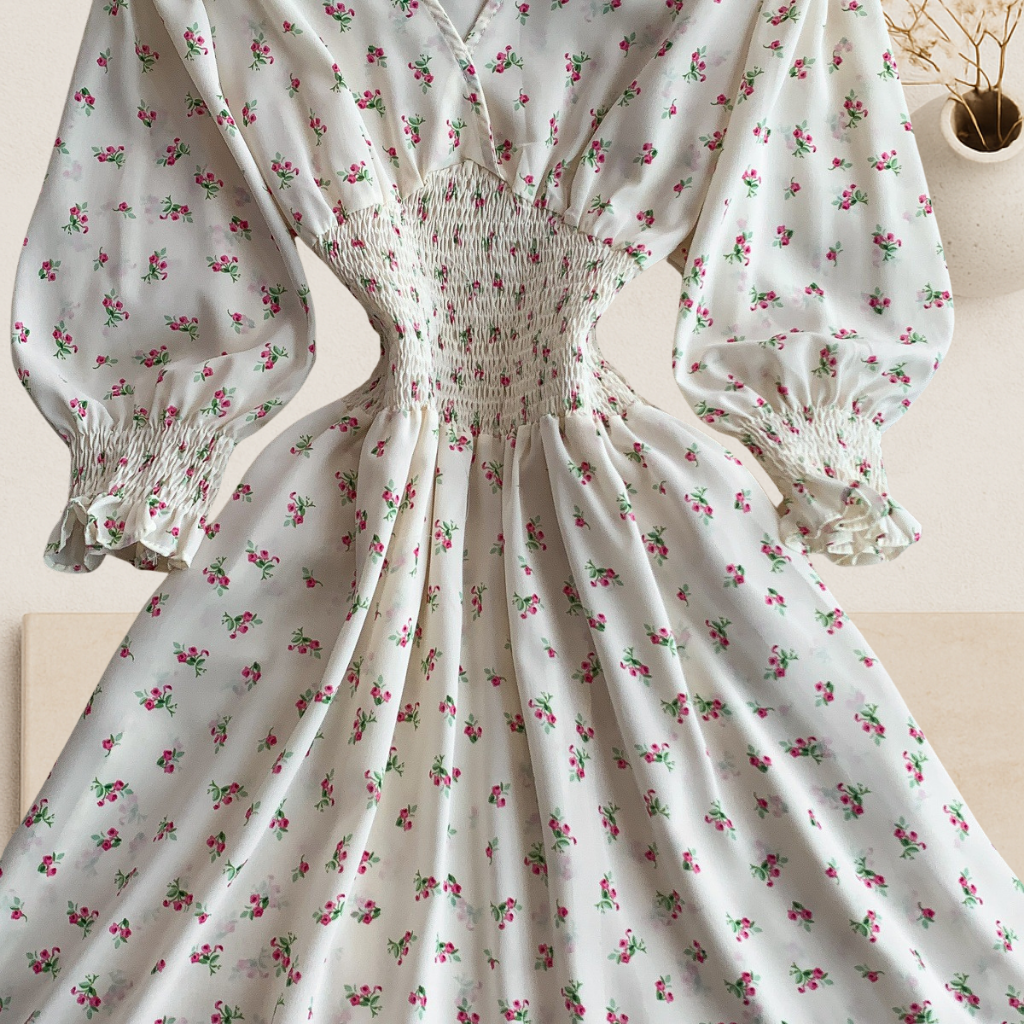 Maribel - Floral Ruched Dress