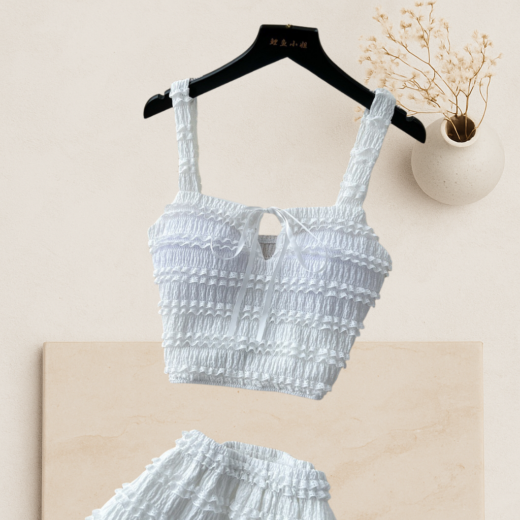 Isla- Ruffled Smocked Two-Piece Set