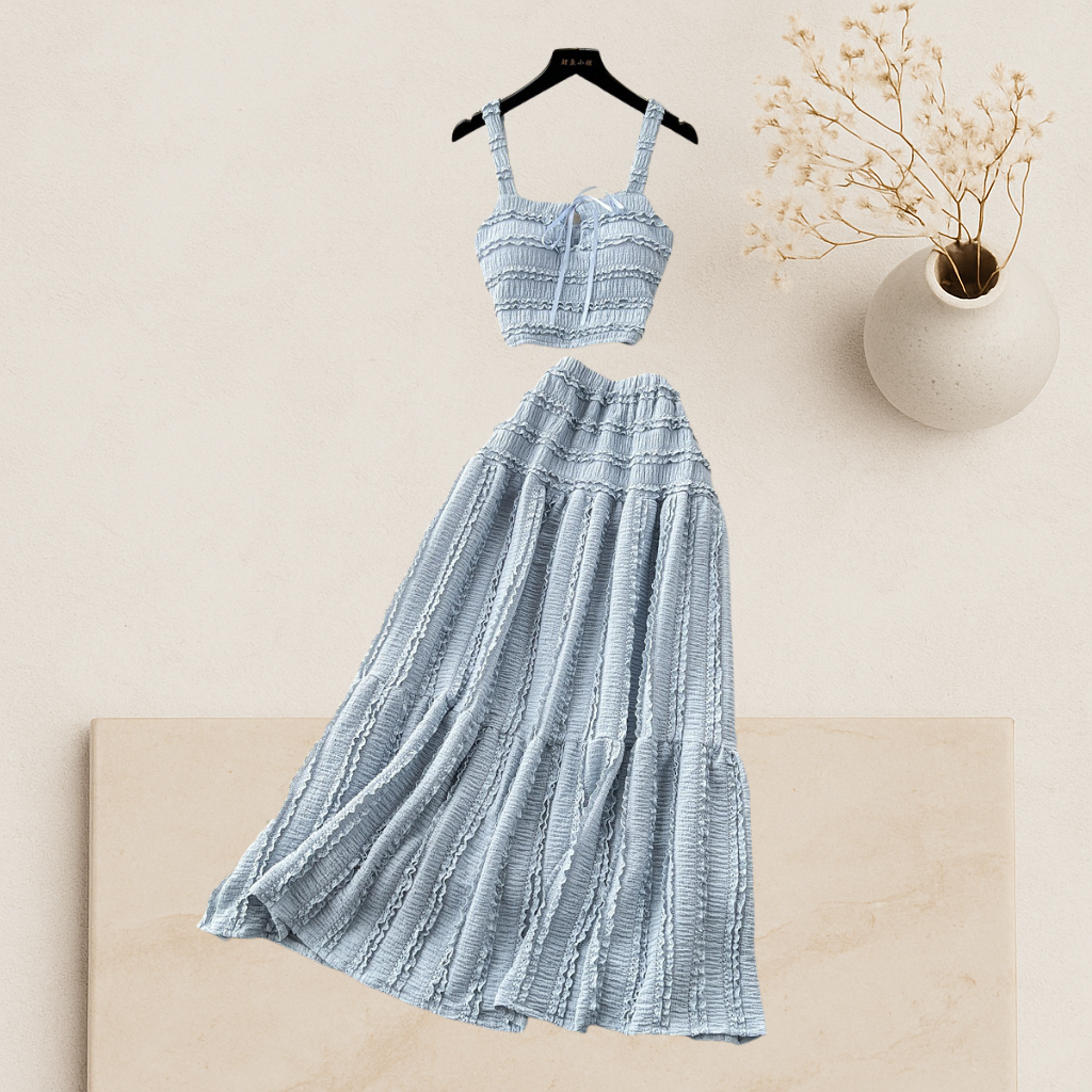 Isla- Ruffled Smocked Two-Piece Set