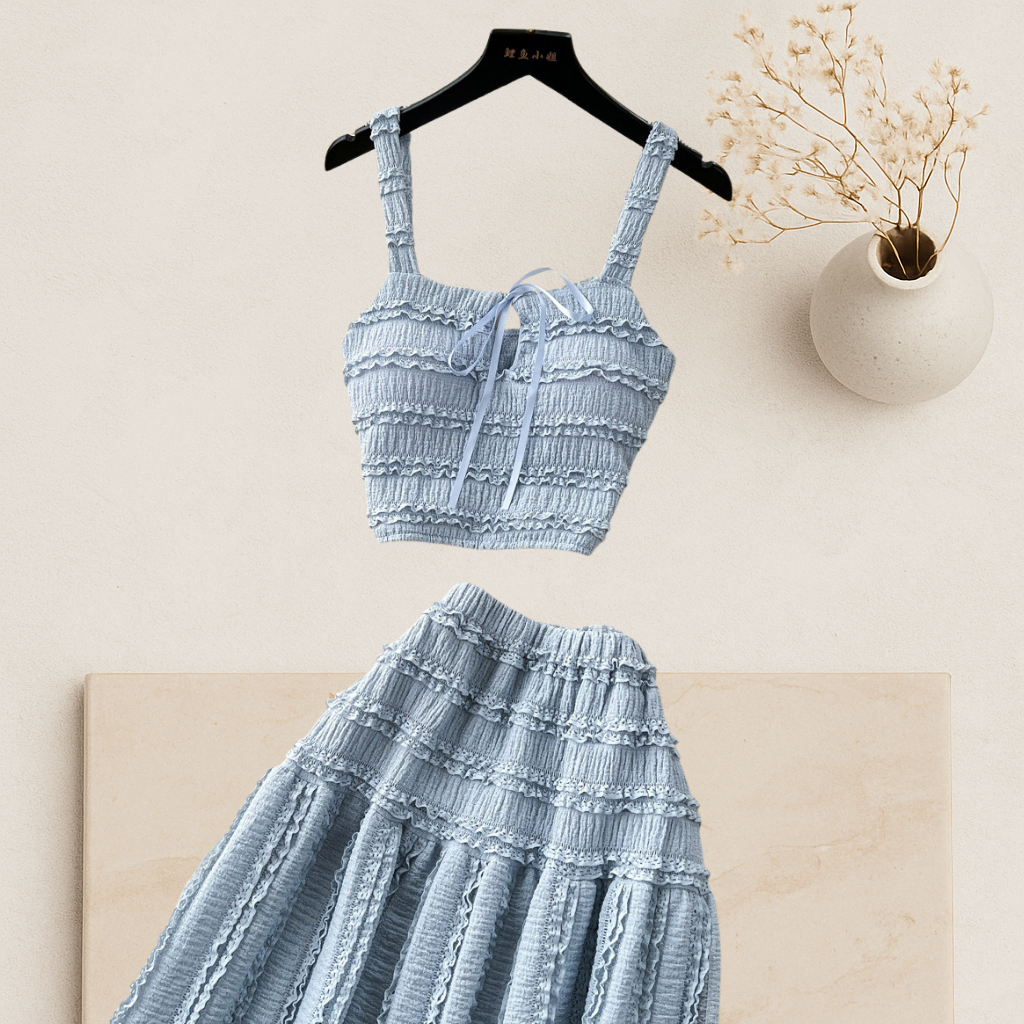 Isla- Ruffled Smocked Two-Piece Set