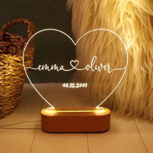 Custom Couple Name LED Night Lamp – Romantic Valentine’s Gift
