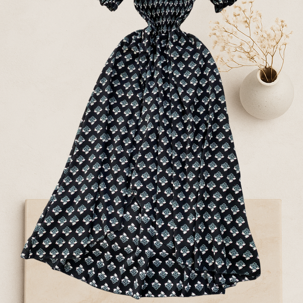 Celestia- Off-Shoulder Floral Midi Dress