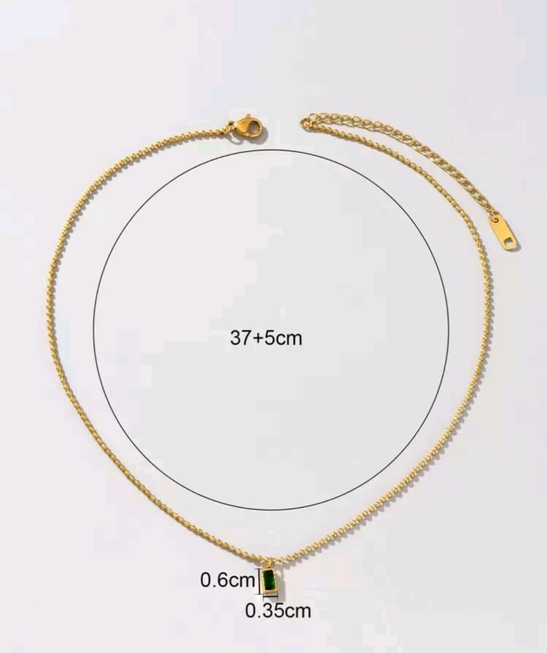 Emerald Radiance Necklace – 18K Gold Plated