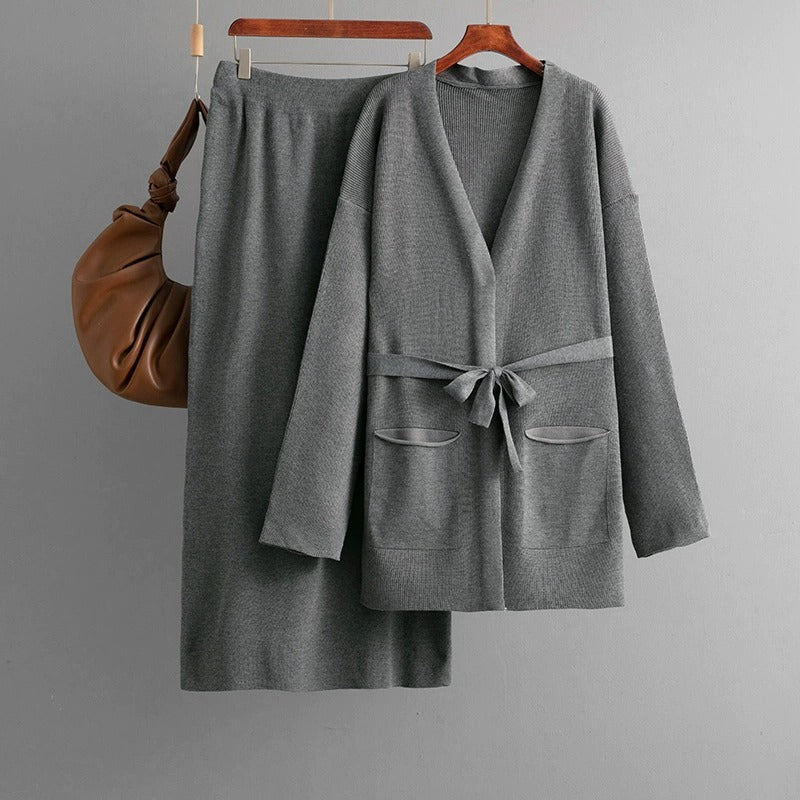 Serenity Knit Co-ord Set – Cardigan & Skirt