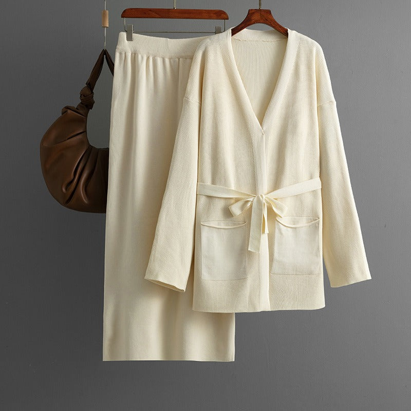 Serenity Knit Co-ord Set – Cardigan & Skirt