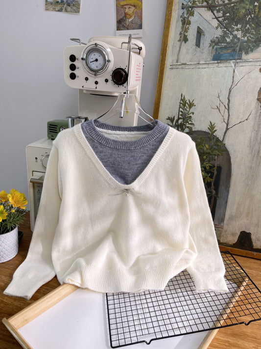 Cozy Bow Detail Knit Sweater