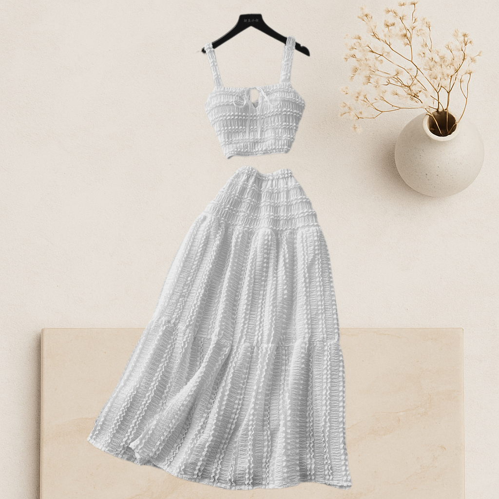 Isla- Ruffled Smocked Two-Piece Set