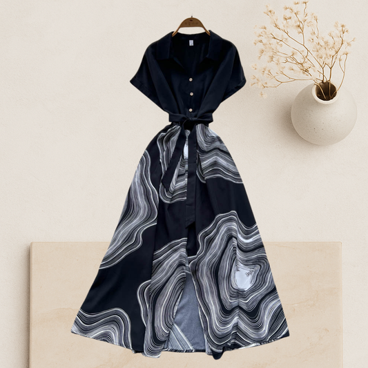 Marbella - Elegant Swirl Maxi Dress