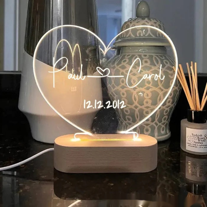 Custom Couple Name LED Night Lamp – Romantic Valentine’s Gift
