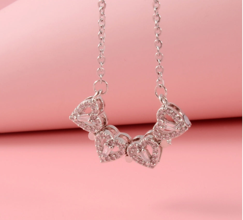 Bloom of Love – 4-Heart Magnetic Necklace