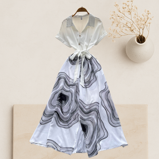 Marbella - Elegant Swirl Maxi Dress