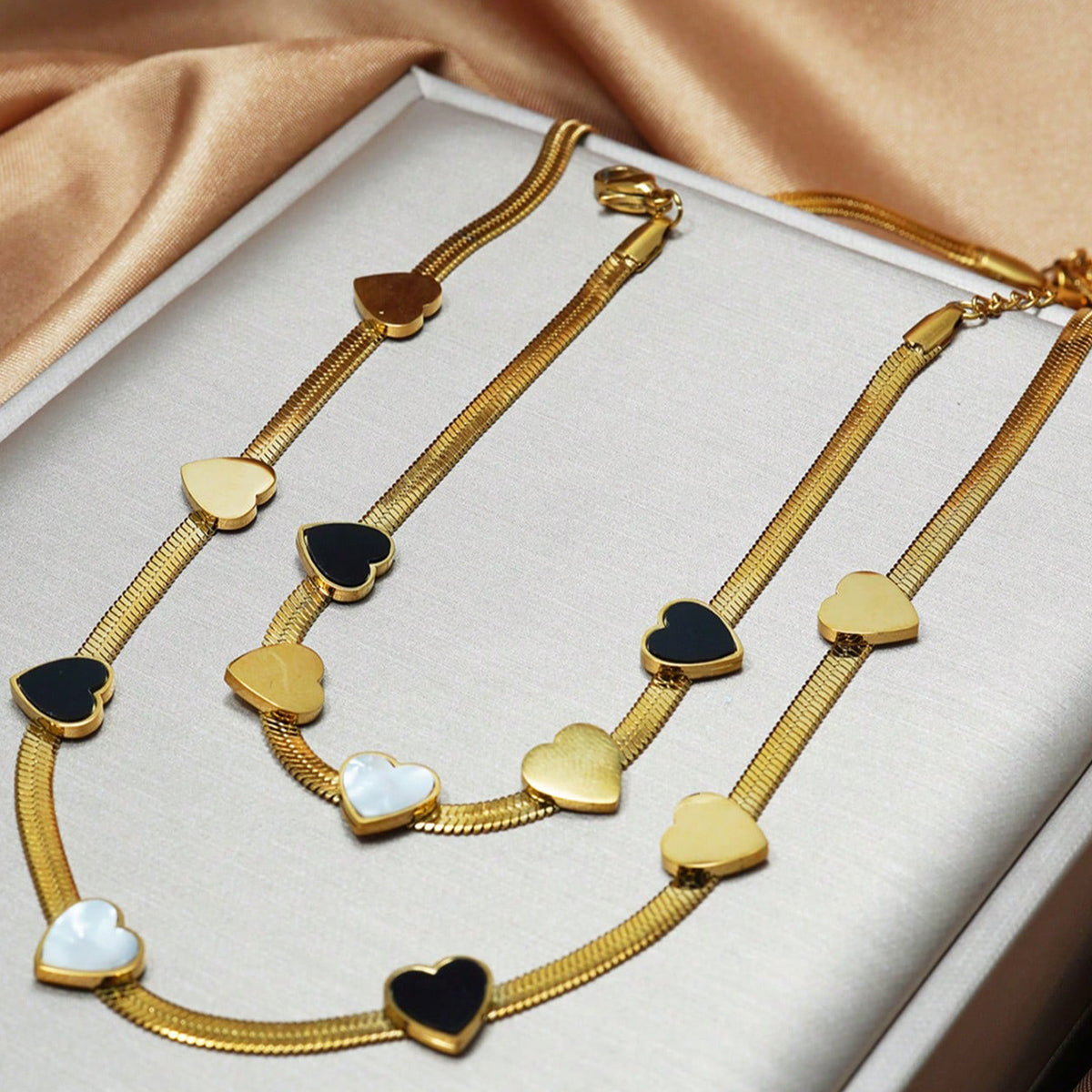 Midas Luxe – 18K Gold Plated Heart Jewelry Set