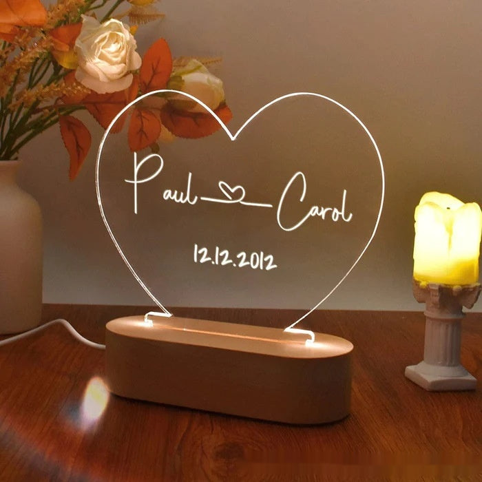 Custom Couple Name LED Night Lamp – Romantic Valentine’s Gift