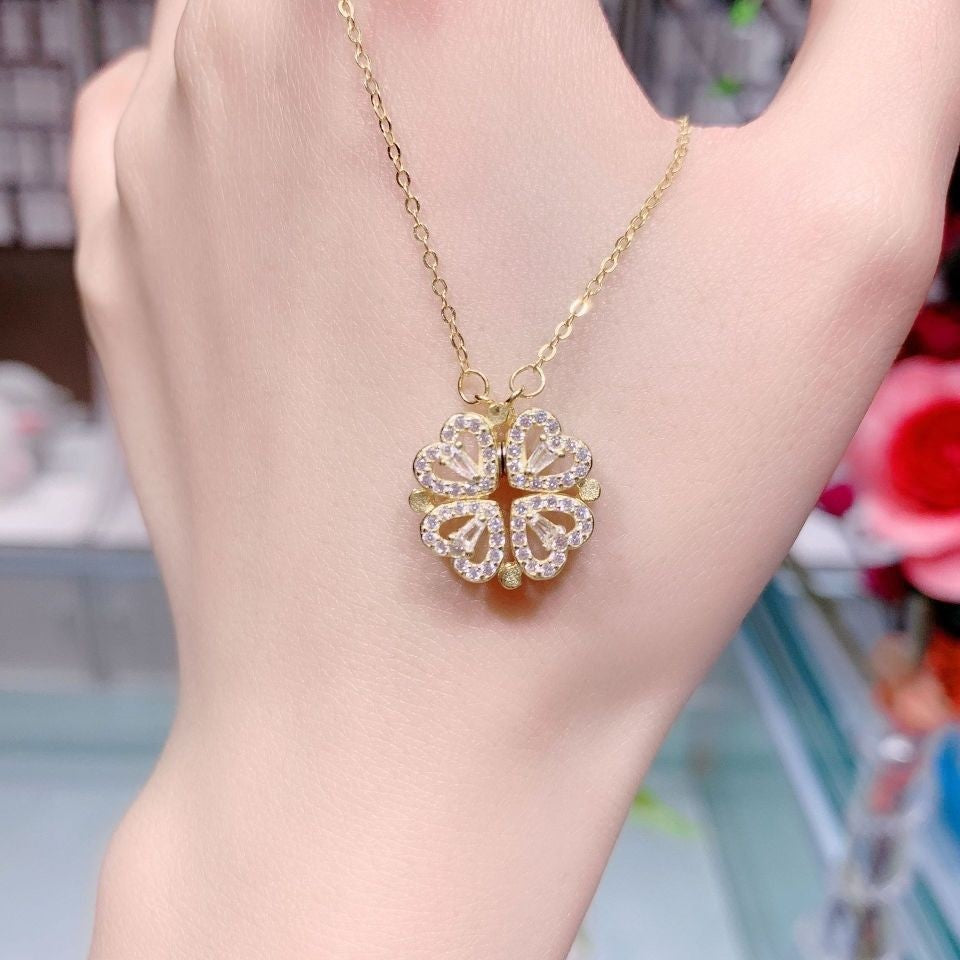 Bloom of Love – 4-Heart Magnetic Necklace