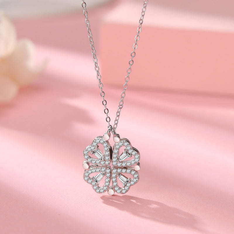 Bloom of Love – 4-Heart Magnetic Necklace