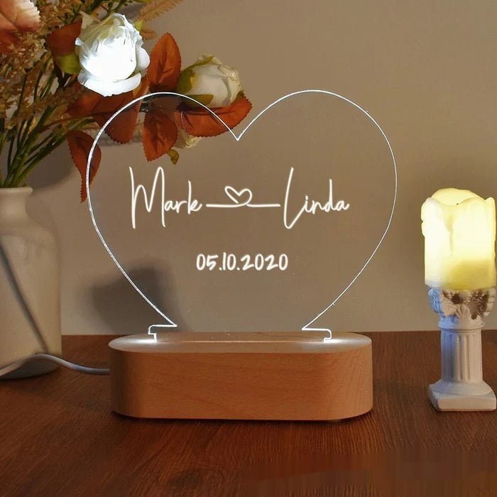 Custom Couple Name LED Night Lamp – Romantic Valentine’s Gift