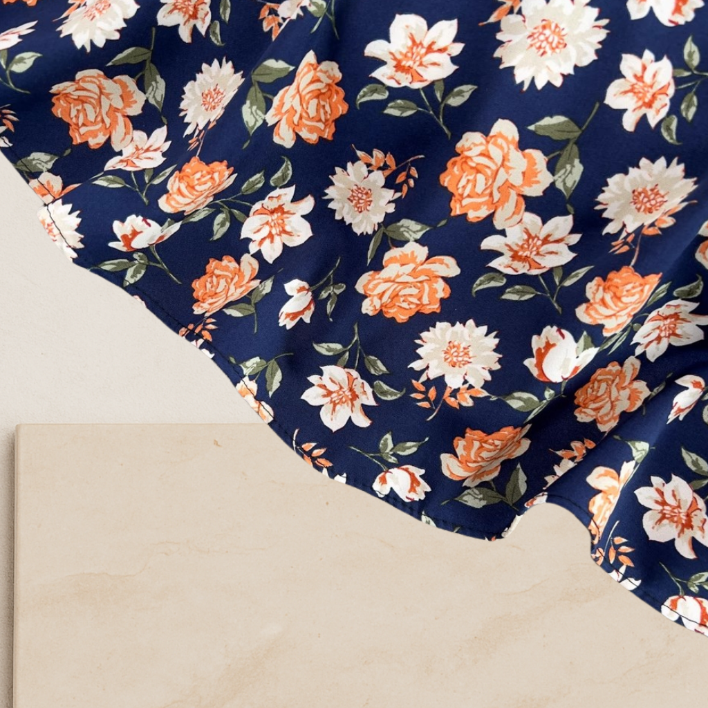 Rosalie Set — Floral Midi Dress with Sheer Shrug