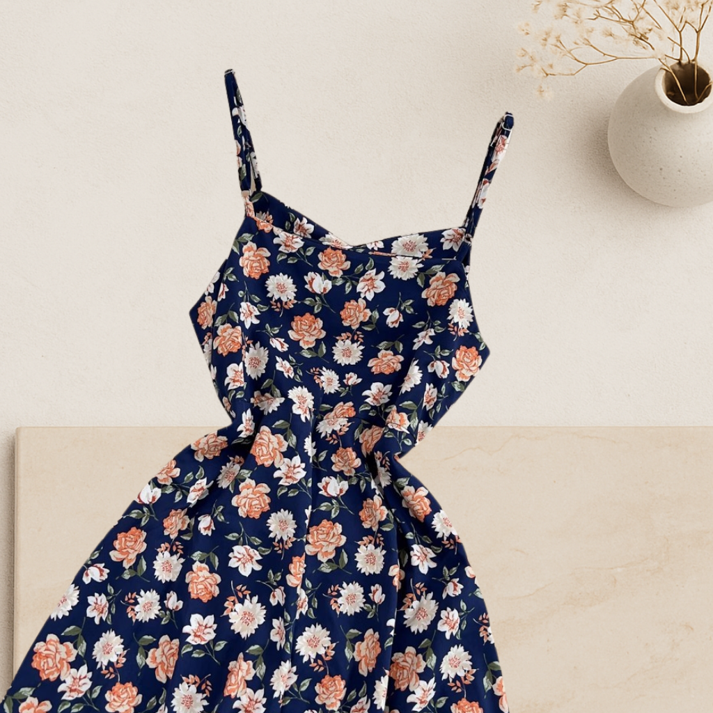 Rosalie Set — Floral Midi Dress with Sheer Shrug