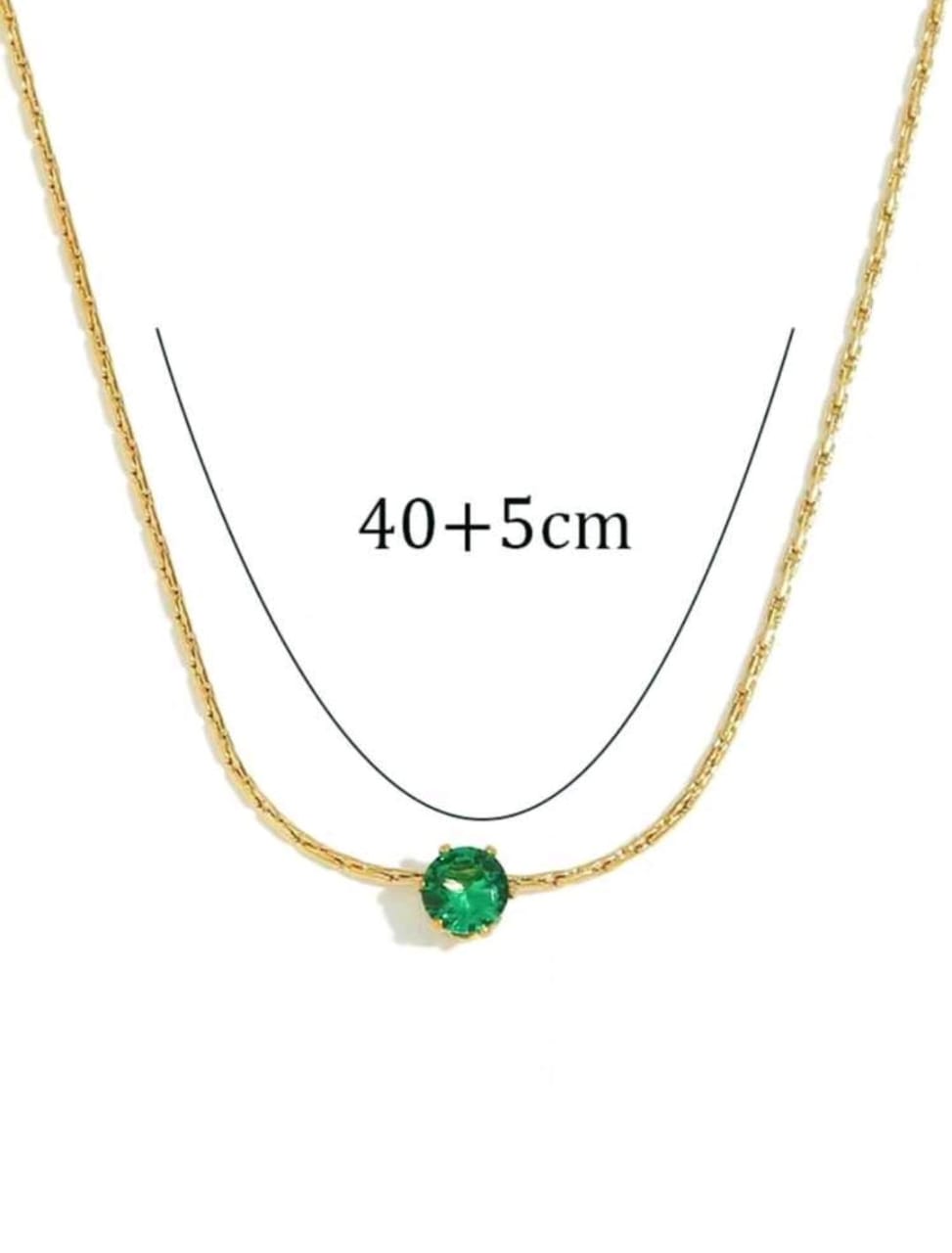 Celeste Solitaire Necklace – Stainless Steel Gold Plated Design