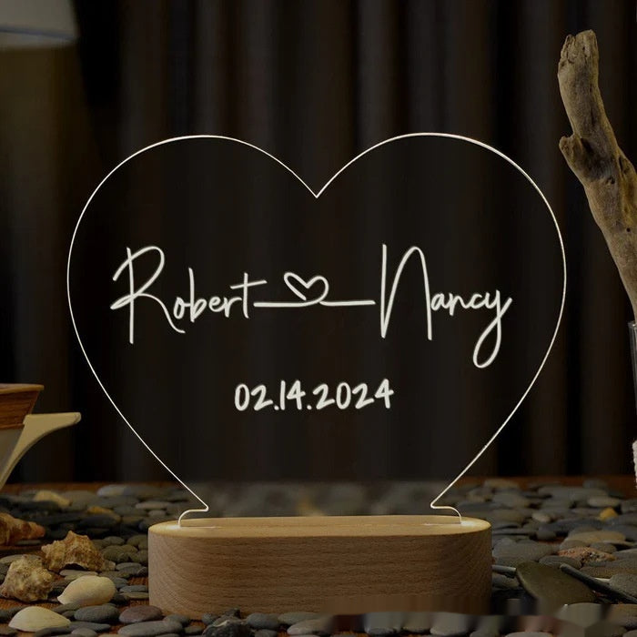 Custom Couple Name LED Night Lamp – Romantic Valentine’s Gift